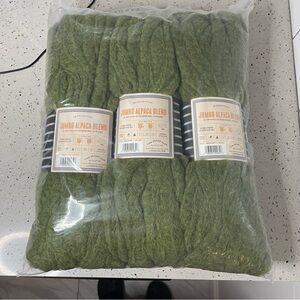 Very Rare Discontinued LB Collection Jumbo Alpaca Blend Green 62 yds ea (Set of